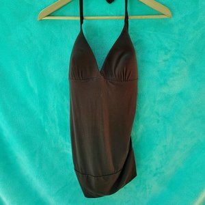 Body by Victoria glam halter top in brown with built-in bra size medium